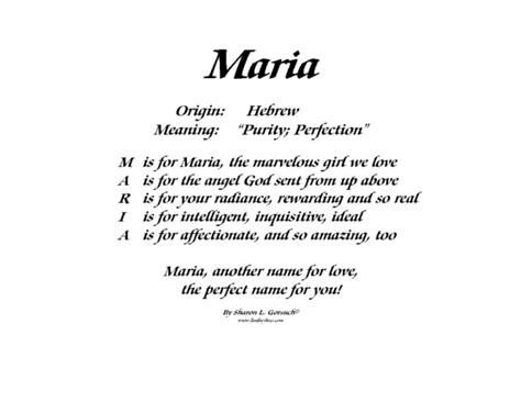 Meaning of Maria - LindseyBoo