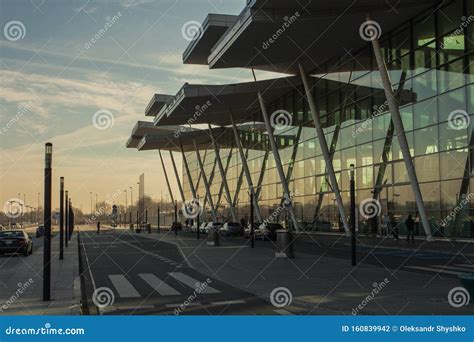 View of the Copernicus Airport Wroclaw Building at Dawn. Poland Stock ...