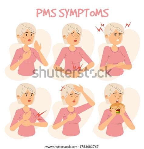 Symptoms Pms Vector Isolated Infographic Female Stock Vector (Royalty ...