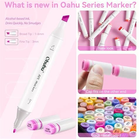 Ohuhu Pastel Markers Alcohol Based - Double Tipped Art Marker Set for ...