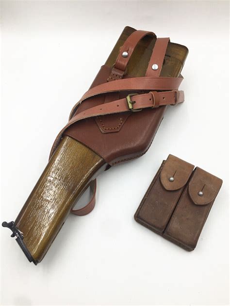 WW2 GERMAN ARMY C96 MAUSER BROOMHANDLE HOLSTER AND Original Ammo Pouch ...