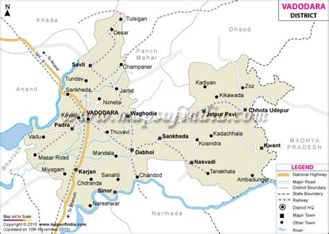 Vadodara District Map