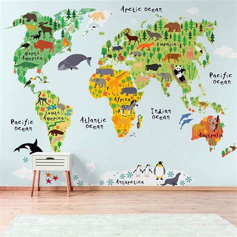 World Wall Map World Map Wallpaper Map Wall Mural World Map Poster ...