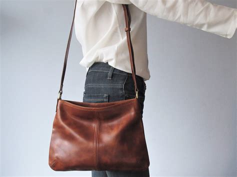 Leather Crossbody Bag Purse With Zipper Small Shoulder Bag - Etsy