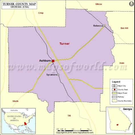 Turner County Map, Map of Turner County Georgia in 2022 | Blairsville ...