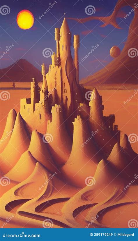 Sand Castles - Abstract Digital Art Stock Illustration - Illustration ...