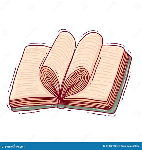 Books pages heart shaped stock illustration. Illustration of exam ...