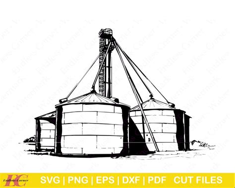 Farm Giant Grain Bins Digital Instant Download, Cut Files, Clip Art ...