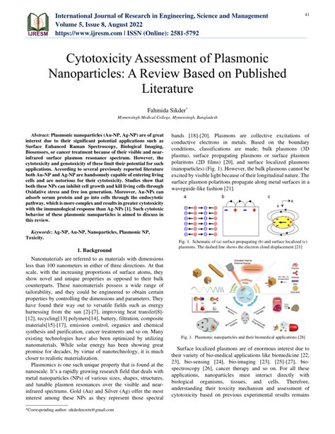 (PDF) Cytotoxicity Assessment of Plasmonic Nanoparticles: A Review ...