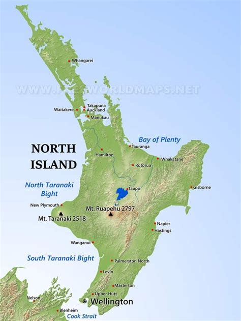 New Zealand North Island map | Map of new zealand, New zealand north ...