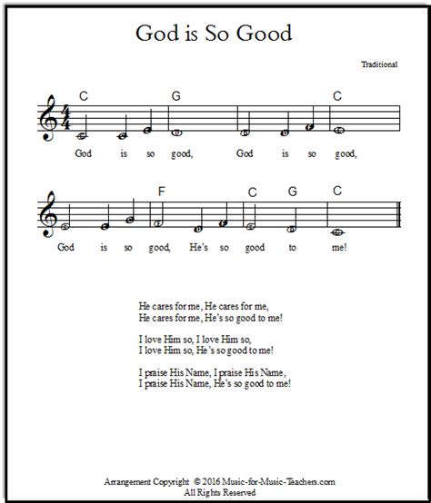 God Is So Good Chords Pdf - Sheet and Chords Collection