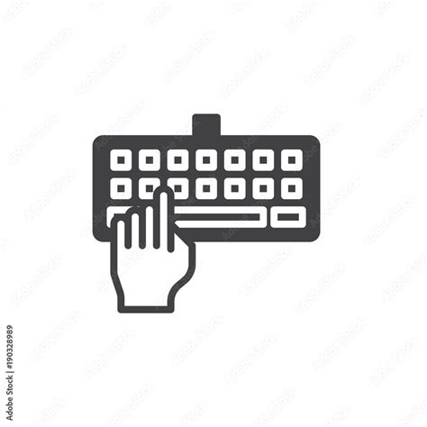 Hand typing keyboard icon vector, filled flat sign, solid pictogram ...