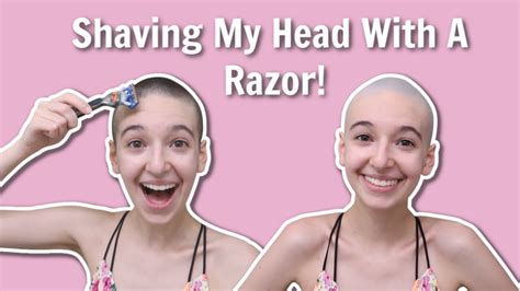 Shaving My Head Smooth With A Razor | Female Head Shave - YouTube