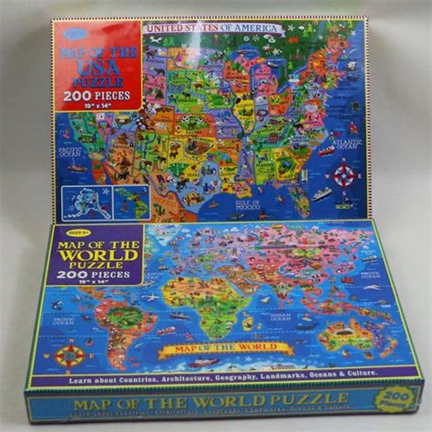 Jual Puzzle 200 pcs Map of the World / USA Best - Map of theWorld - Kab ...