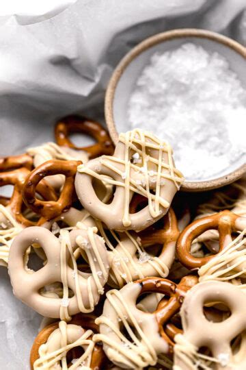 Caramelized White Chocolate Covered Pretzels - Sloane's Table