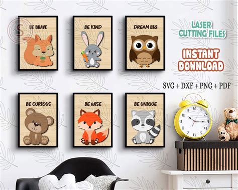 Woodland Animals Nursery Decor Wall Art Baby Nursery Decor - Etsy