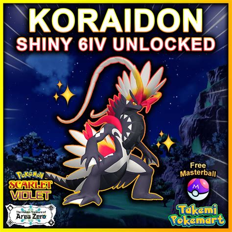 SHINY KORAIDON 6IV RARE Exclusive Pokemon Scarlet & Violet - Etsy