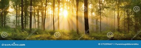 Beautiful Nature Background Forest at Sunrise . Beautiful Forest ...