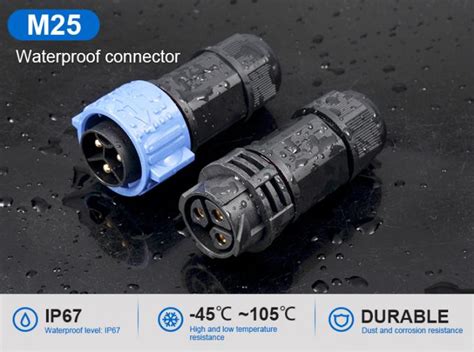 High Current Waterproof Circular Connectors , 3 Pin Circular Plastic ...