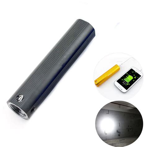 high power Bright led flashlight usb power bank build in rechargeable ...