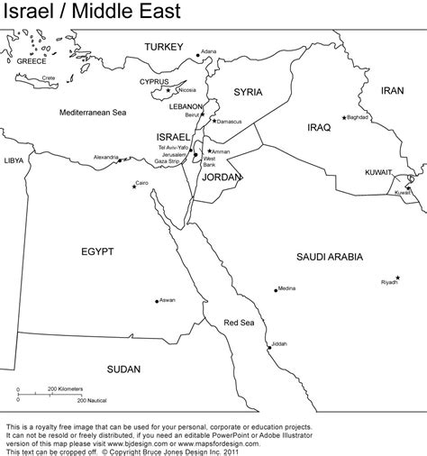 Outline Map Of Israel Printable - Best Map of Middle Earth