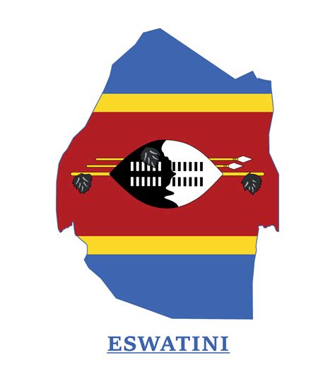 Eswatini National Flag Map Design, Illustration Of Eswatini Country ...