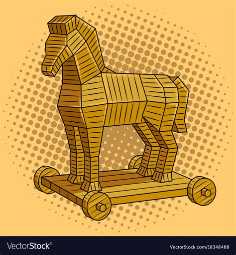 Trojan horse pop art Royalty Free Vector Image