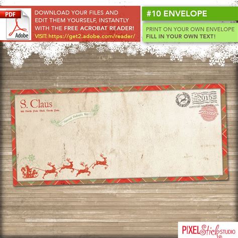 Free Printable Santa Envelopes You Will Need A Color Printer And Our ...