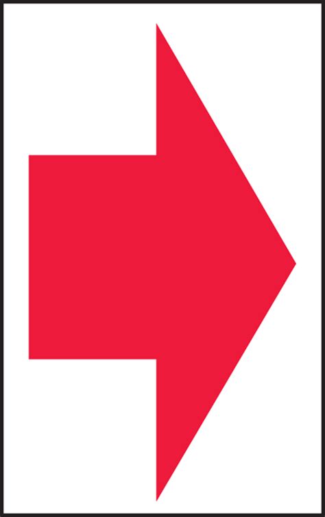 Red Arrow On White Background Safety Sign MADM412