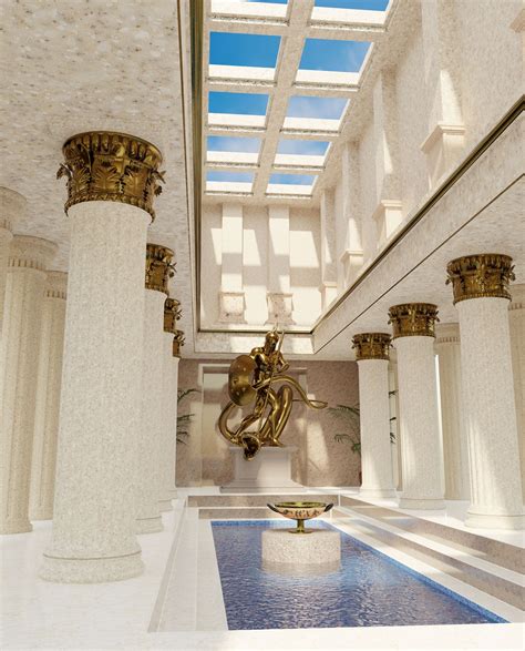 Ancient interior design. Creative digital image. | Greek style home ...