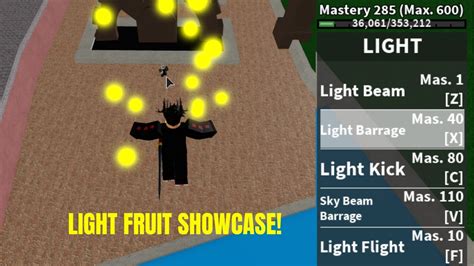 Light fruit showcase in Blox Fruits! - YouTube