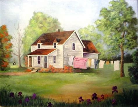 Farmhouse Paintings | Farm House Washday //SOLD - by Barbara Haviland ...