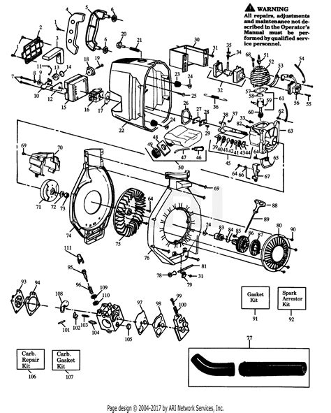 Poulan PP422 Gas Blower, 422 Gas Blower Parts Diagram for BOWER ASSEMBLY