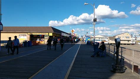 Looking north on the Wildwood Boardwalk at the Garfield Avenue entrance ...