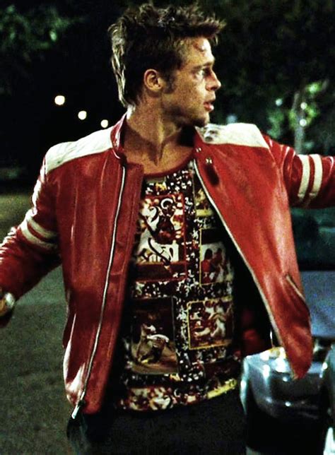 Fight Club Tyler Durden Mayhem Red Leather Jacket