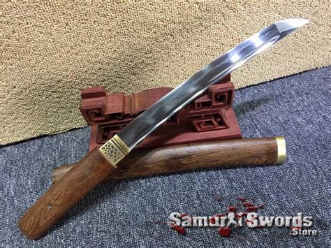 Tanto Blade T10 Clay Tempered Steel with Rosewood Saya