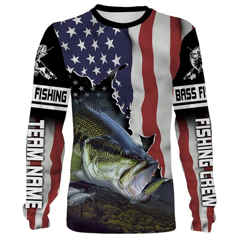 Bass Fishing Crew 3D Flying American Flag Patriot 4th of July Customize ...