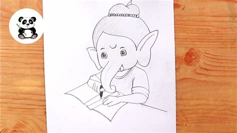 How to draw cute bal ganesha writing story pencil drawing ...