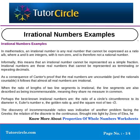 Irrational Numbers Examples by yatendra parashar - Issuu