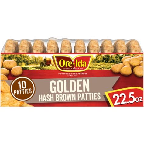 Ore-Ida Golden Hash Brown Patties Shredded Frozen Potatoes, 10 ct ...