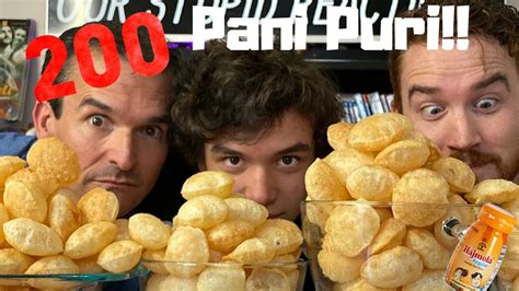 200 PANI PURI EATING CHALLENGE | Pani Puri Competition| Americans Try ...