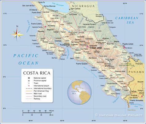 Printable Map Of Costa Rica