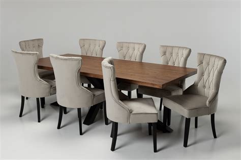 Oakford & Cleo 8 Seater Dining Set - 2.4m Solid Oak Dining Table with 8 ...