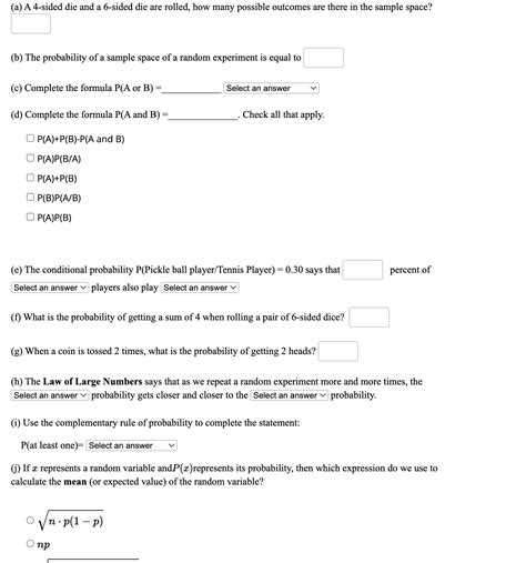 Solved (a) A 4-sided die and a 6-sided die are rolled, how | Chegg.com