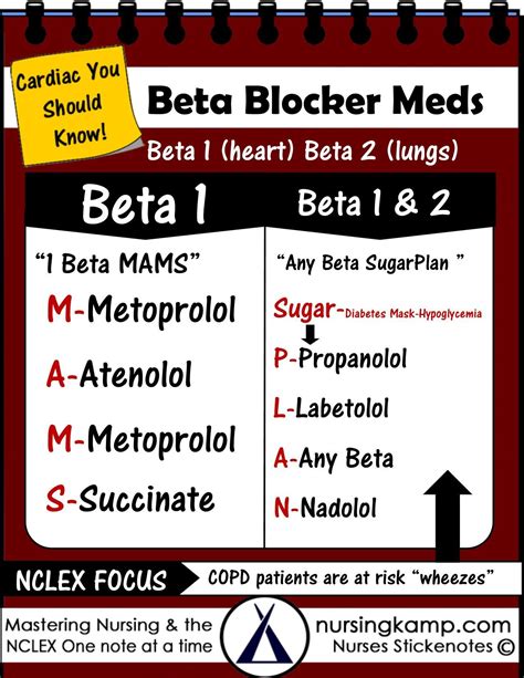 Beta Blocker Meds- Selective or not? nursingkamp.com Beta 1 Beta 2 Beta ...