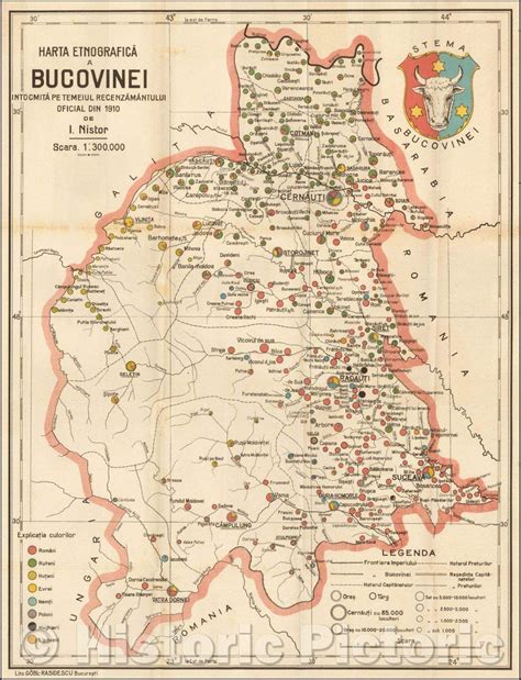 Historic Map - Harta Etnografica a Bucovinei Intocmita Pe TEmeiul ...