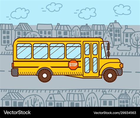 Yellow school bus Royalty Free Vector Image - VectorStock