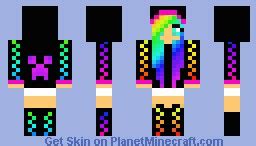 Rainbow girl Minecraft Skin