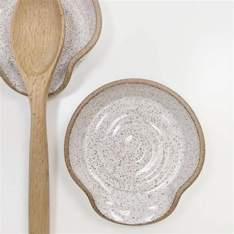 White Speckled Ceramic Spoon Rest Stove Top Spoon Rest Spoon - Etsy ...