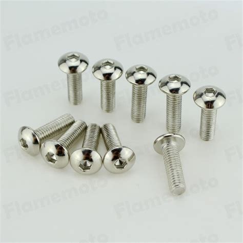 Universal Chrome Motorcycle Bike Aluminum Decorative Bolts Screw M6 x ...